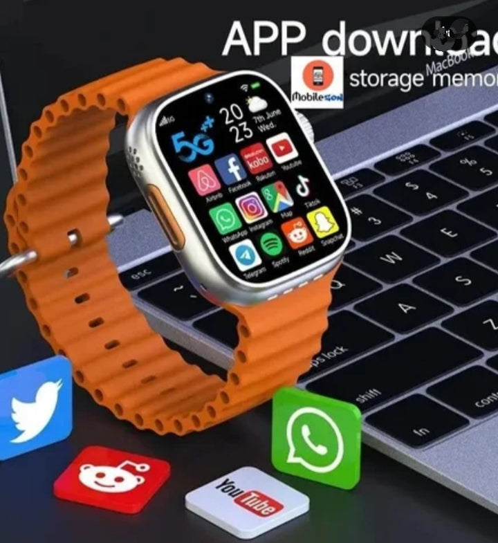 Smart watch with dula camera front and back and sim connection tor 4g network