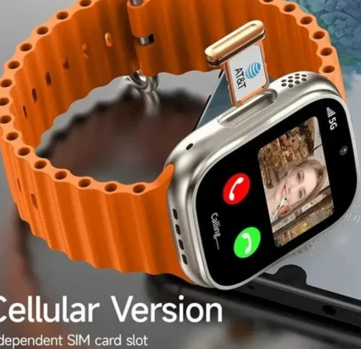 Smart watch with dula camera front and back and sim connection tor 4g network